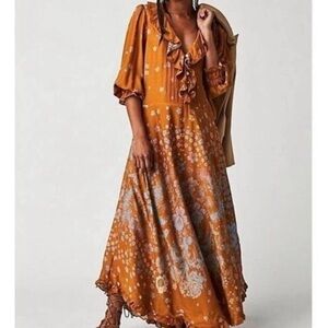 Free People Talsey Sz M Floral Maxi Dress